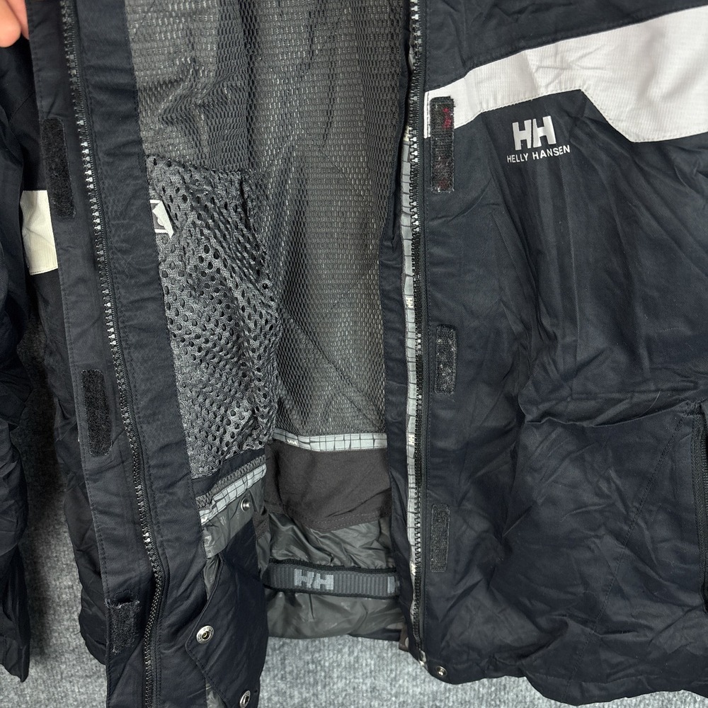 Y2K Helly Hansen Ski Jacket Shell Womens Medium HellyTech Black Full Zip - Picture 5 of 16